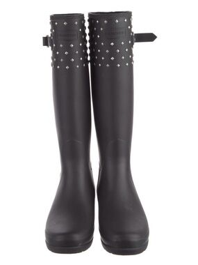 Hunter Black Studded Tall Rain Boots